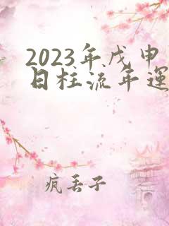 2023年戊申日柱流年运势