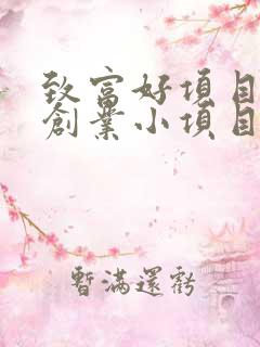 致富好项目农村创业小项目