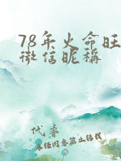 78年火命旺财微信昵称