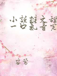 小说推文甜宠文一口气看完
