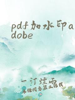 pdf加水印adobe