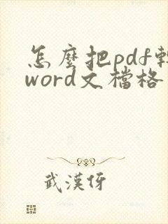 怎么把pdf转word文档格式