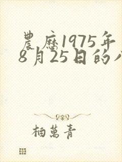 农历1975年8月25日的八字