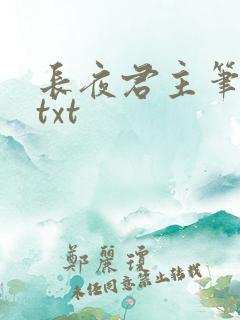 长夜君主笔趣阁txt