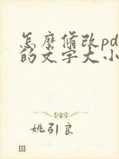 怎么修改pdf的文字大小