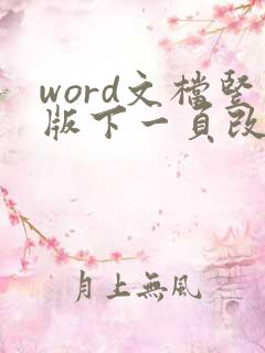 word文档竖版下一页改横版