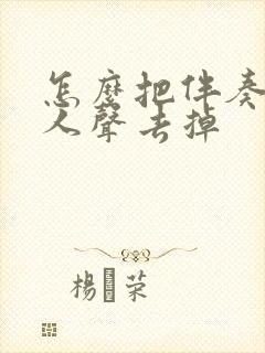 怎么把伴奏里的人声去掉