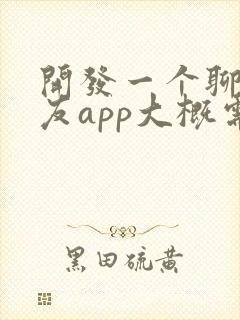 开发一个聊天交友app大概需要多少钱