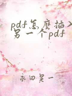 pdf怎么插入另一个pdf