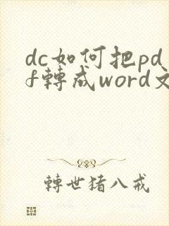 dc如何把pdf转成word文档