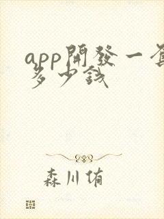 app开发一套多少钱