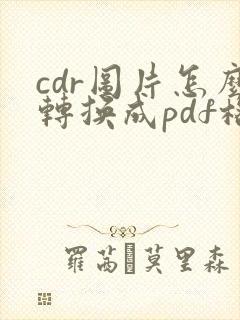 cdr图片怎么转换成pdf格式