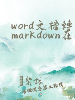 word文档转markdown在线