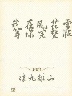 我在风花雪月里等你完整版