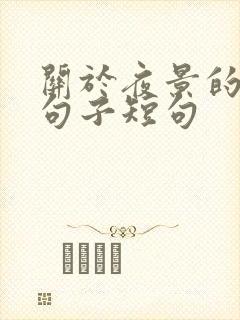 关于夜景的唯美句子短句