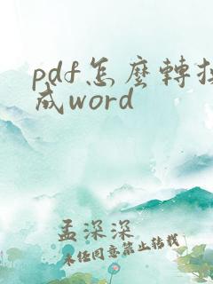 pdf怎么转换成word