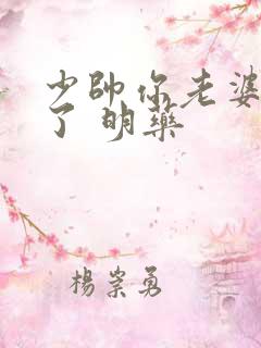 少帅你老婆又跑了 明药