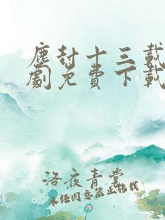 尘封十三载电视剧免费下载