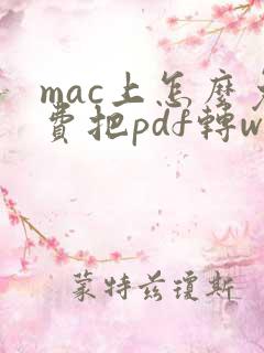 mac上怎么免费把pdf转word