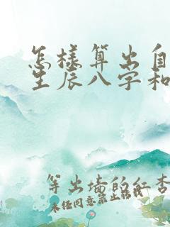 怎样算出自己的生辰八字和五行