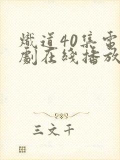 炽道40集电视剧在线播放免费