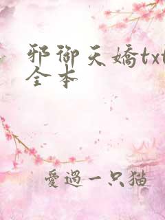 邪御天娇txt全本