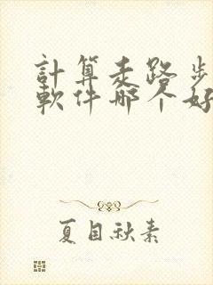计算走路步数的软件哪个好