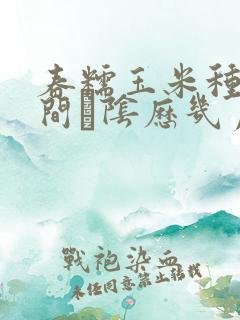 春糯玉米种植时间·阴历几月