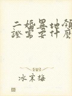 二婚异地领结婚证需要什么手续