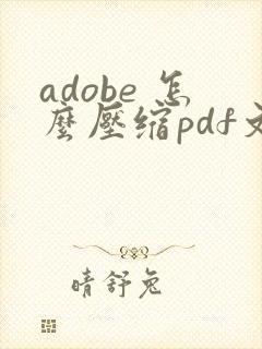 adobe 怎么压缩pdf文件