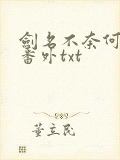 剑名不奈何全文番外txt