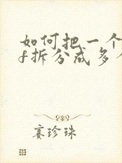 如何把一个pdf拆分成多个pdf