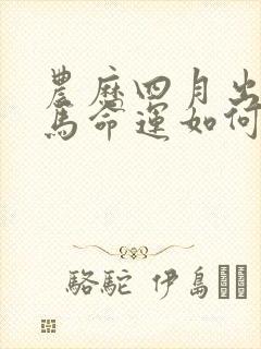 农历四月出生的马命运如何