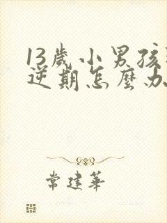 13岁小男孩叛逆期怎么办