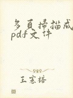 多页扫描成一个pdf文件
