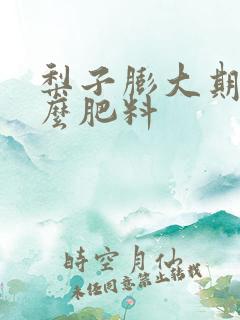 梨子膨大期用什么肥料