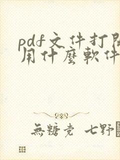 pdf文件打开用什么软件