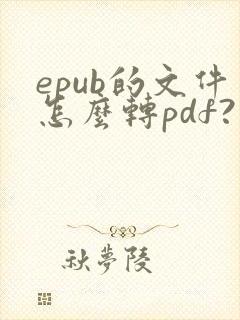 epub的文件怎么转pdf?