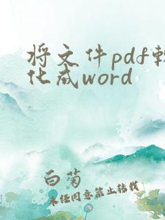 将文件pdf转化成word
