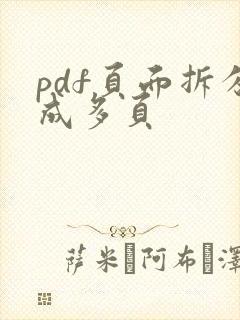 pdf页面拆分成多页