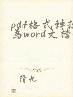 pdf格式转换为word文档后会有很多文本框
