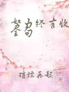 努力终有收获的金句