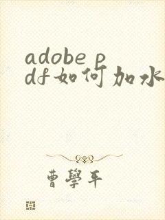 adobe pdf如何加水印