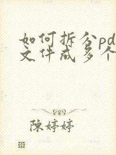 如何拆分pdf文件成多个文件