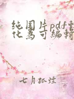 纯图片pdf转化为可编辑文件