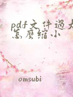 pdf文件过大怎么缩小