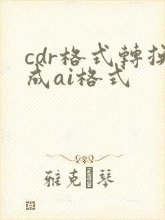 cdr格式转换成ai格式
