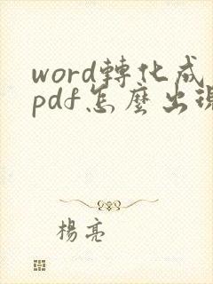 word转化成pdf怎么出现空白页