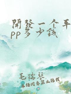 开发一个平台app多少钱