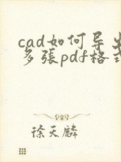 cad如何导出多张pdf格式